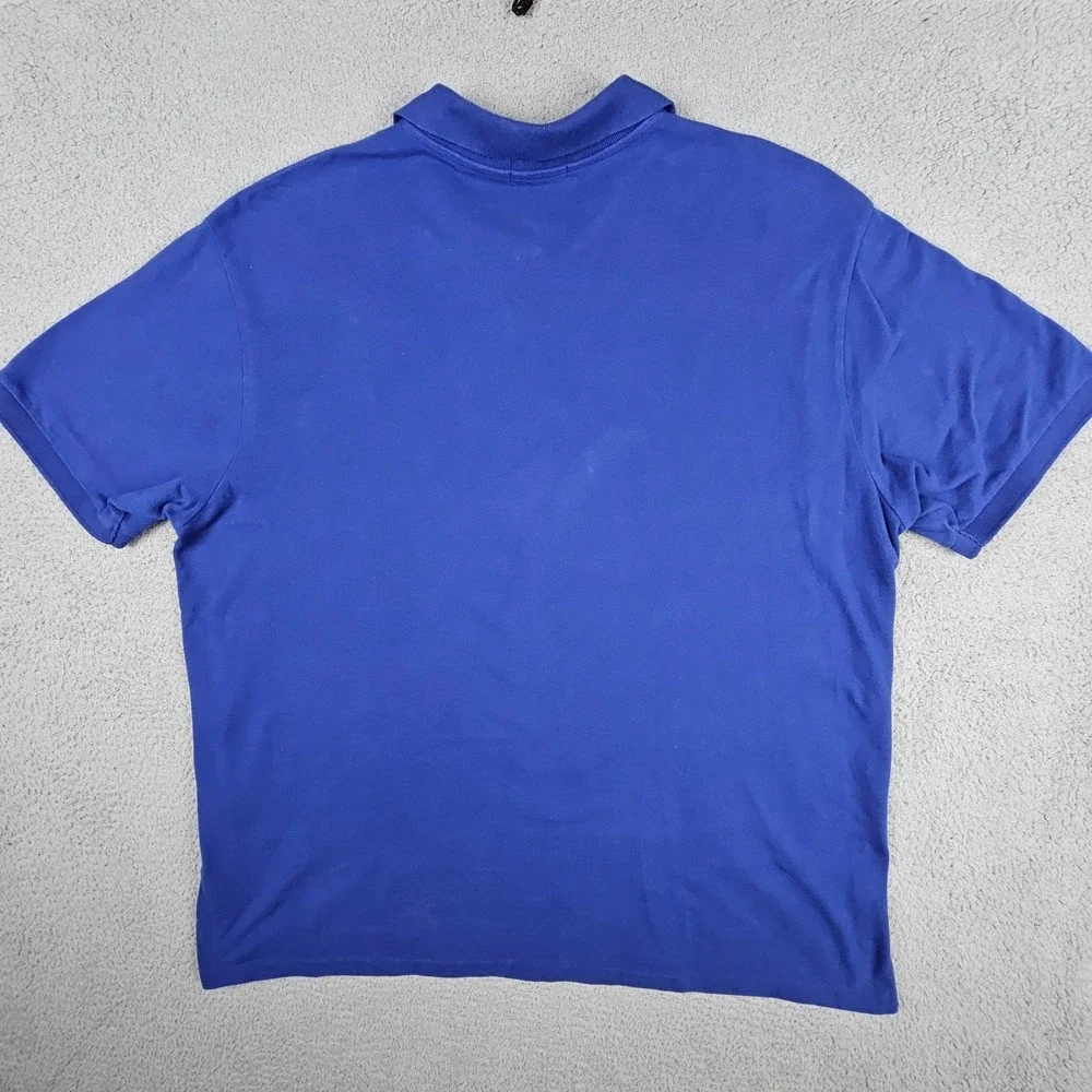 Lot of 2 Polo Ralph Lauren 2XB Big Tall‎ Blue Cotton Pique Polo Shirts